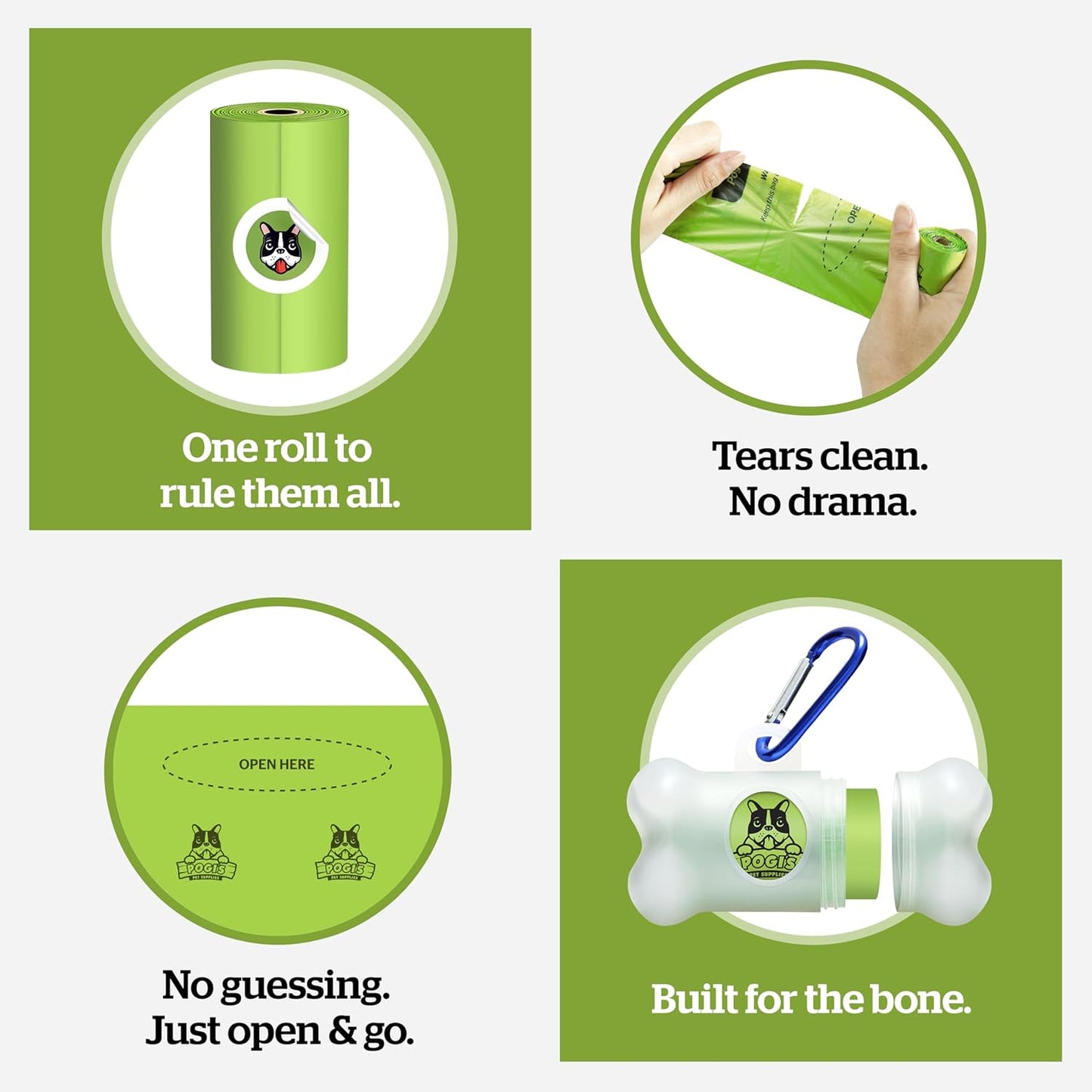 Pogi'S Compostable Poop Bags – Leak-Proof, Extra-Large, Made with Plants – 9 Rolls (135 Bags)